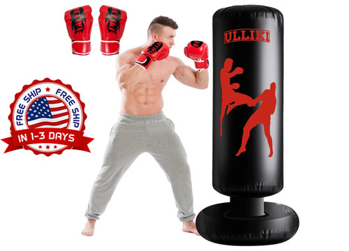 Freestanding punching bag with - freestanding,